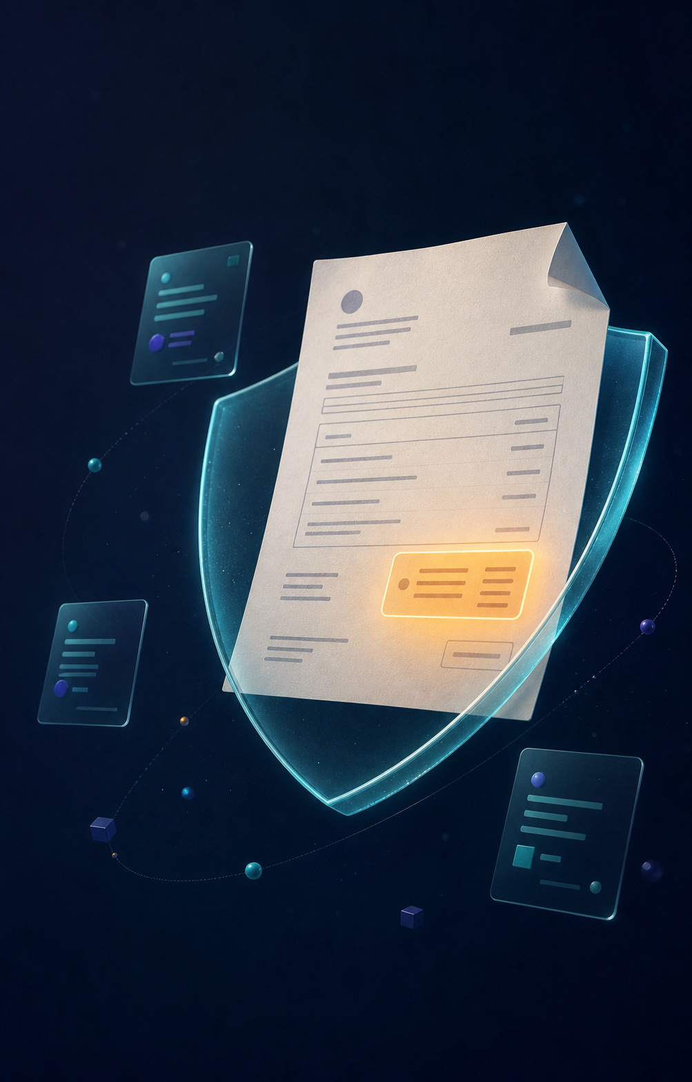 An illustrated supplier payment detail protected by a safety shield and highlighted for review